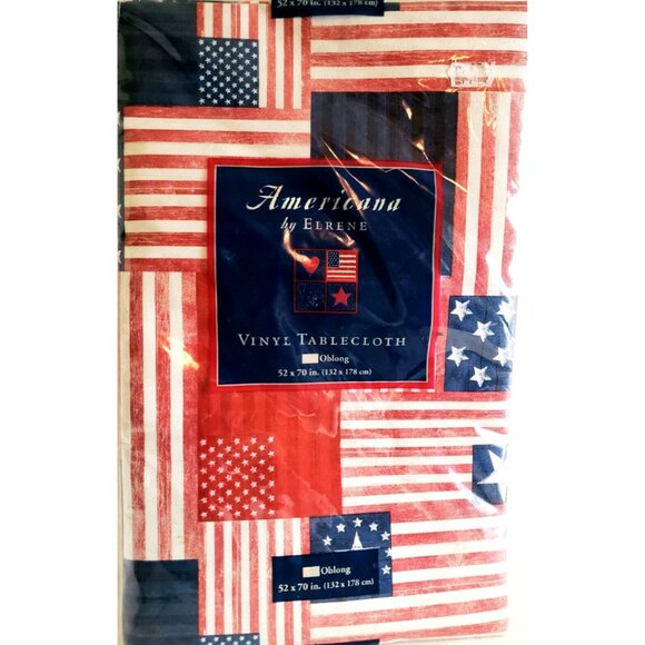Americana America July 4th Independence Day Party Vinyl Tablecloth - Rectangle - Picture 1 of 7